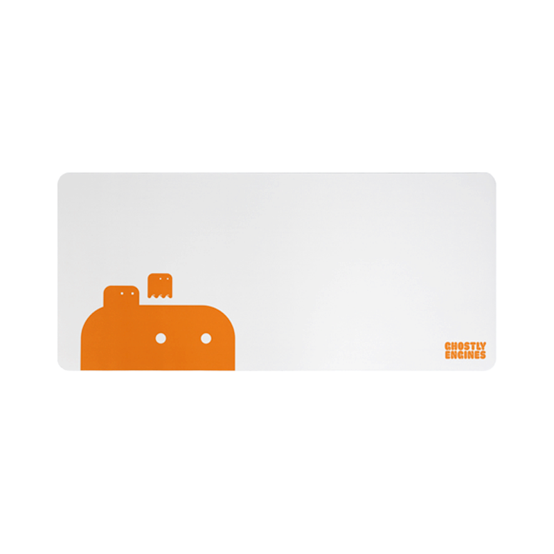 Ghostly Engines XXL Mouse Pad - Orange & White