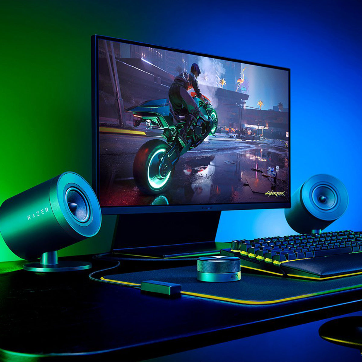 Razer Nommo V2 Pro Full-Range 2.1 PC Gaming Speakers with Wireless Subwoofer